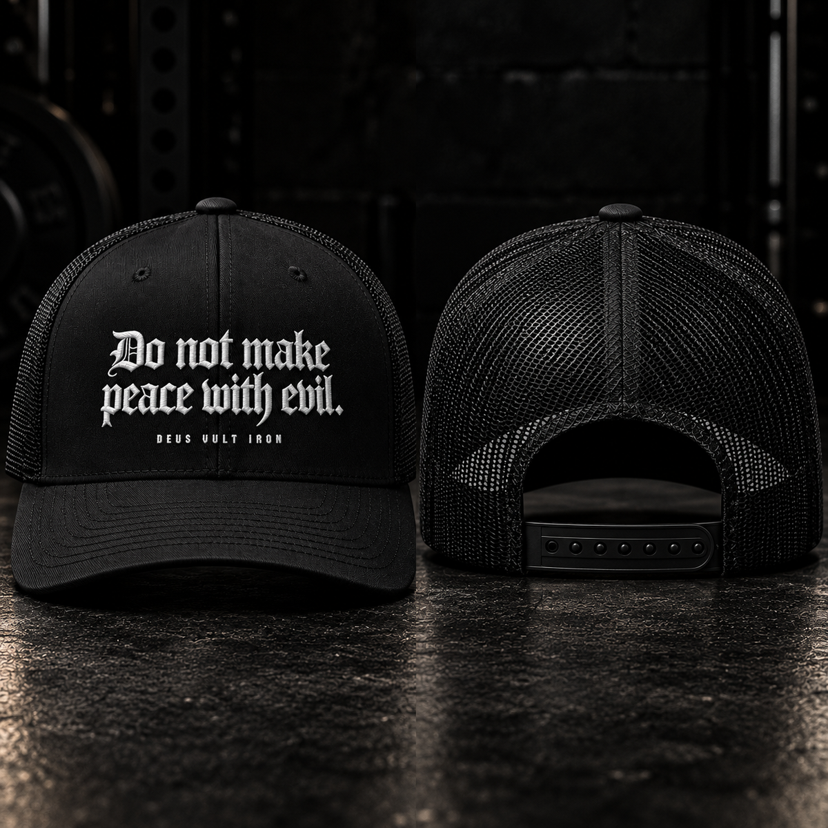 NO PEACE WITH EVIL TRUCKER HAT