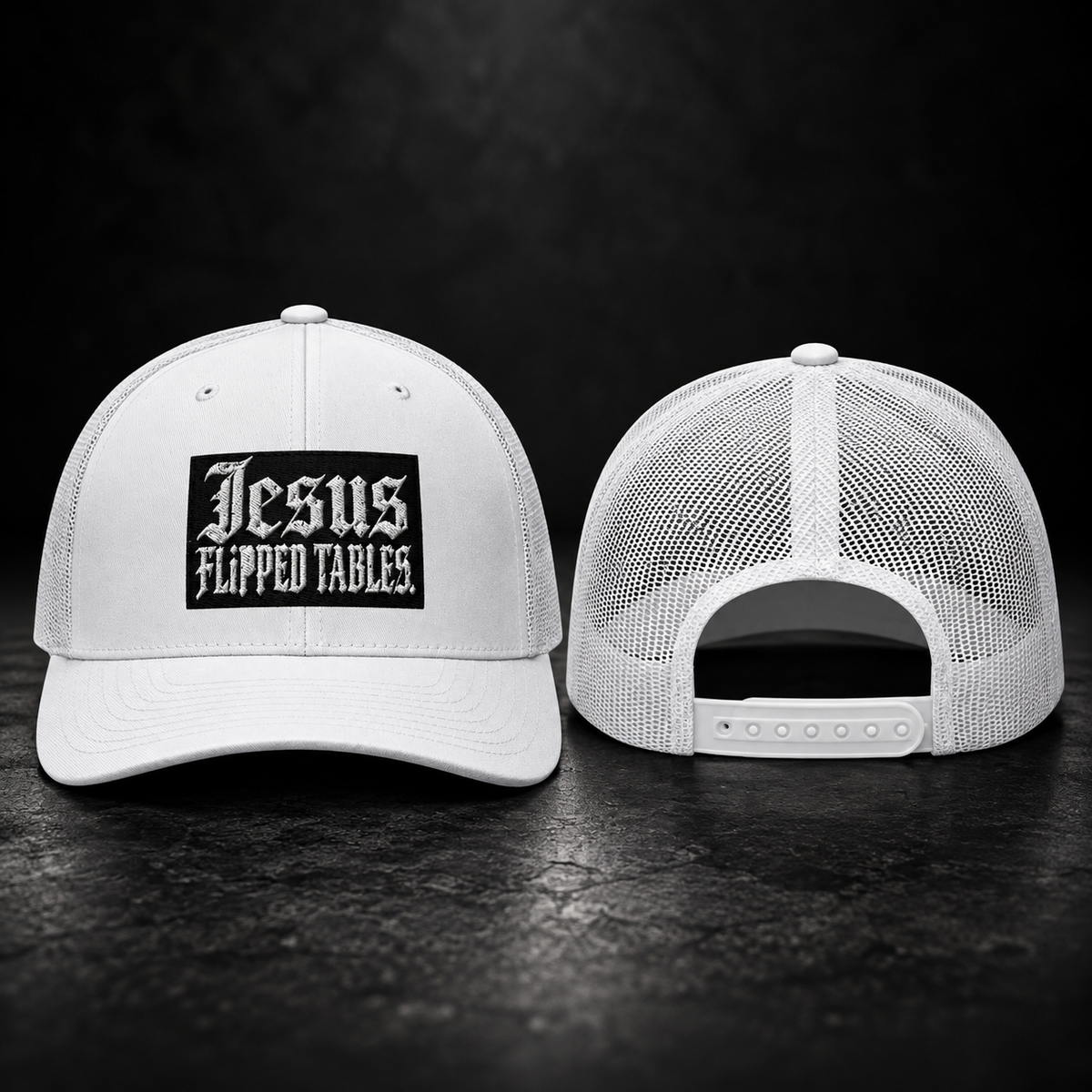 JESUS FLIPPED TABLES TRUCKER