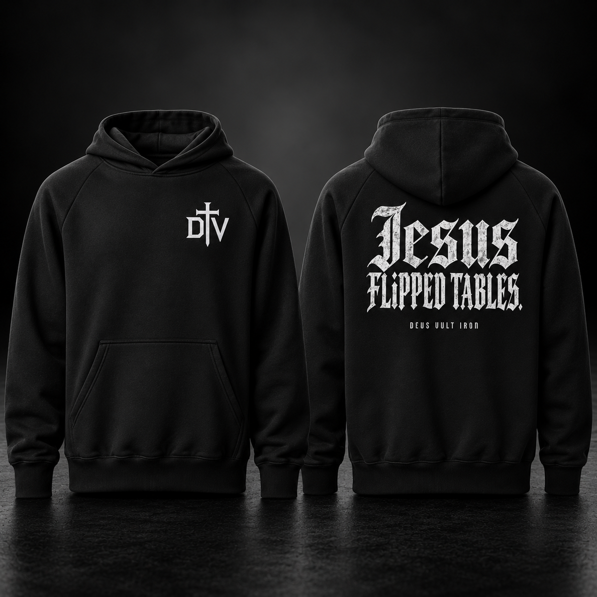 JESUS FLIPPED TABLES — SUPER HEAVYWEIGHT HOODIE