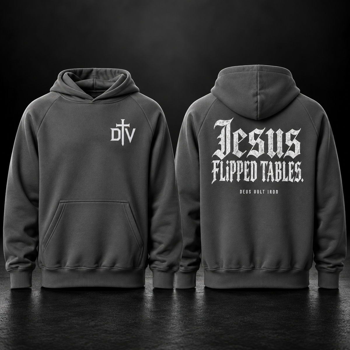 JESUS FLIPPED TABLES — SUPER HEAVYWEIGHT HOODIE