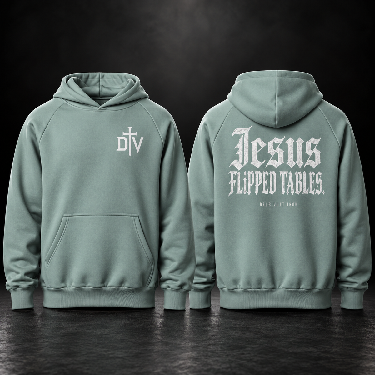 JESUS FLIPPED TABLES — SUPER HEAVYWEIGHT HOODIE