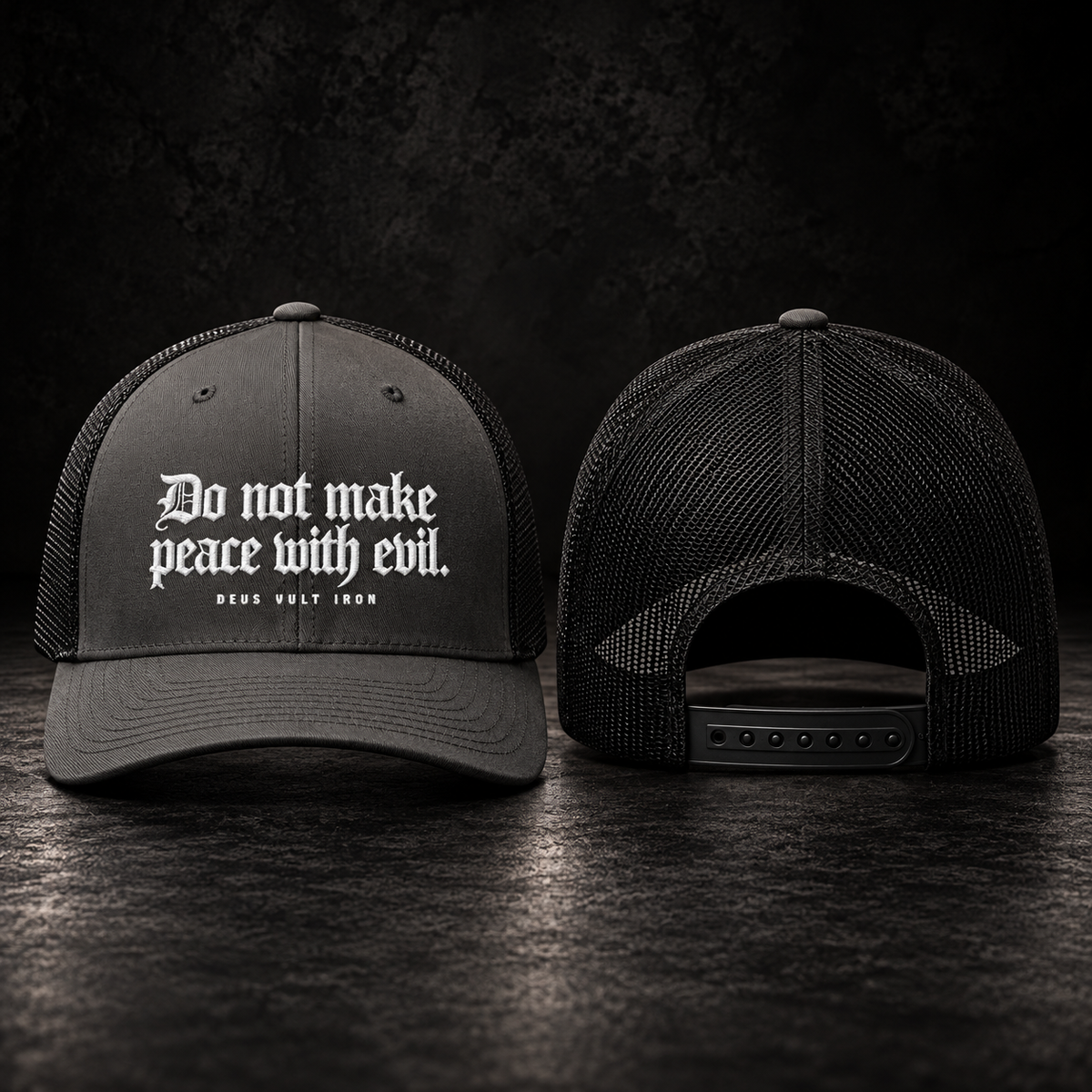 NO PEACE WITH EVIL TRUCKER HAT