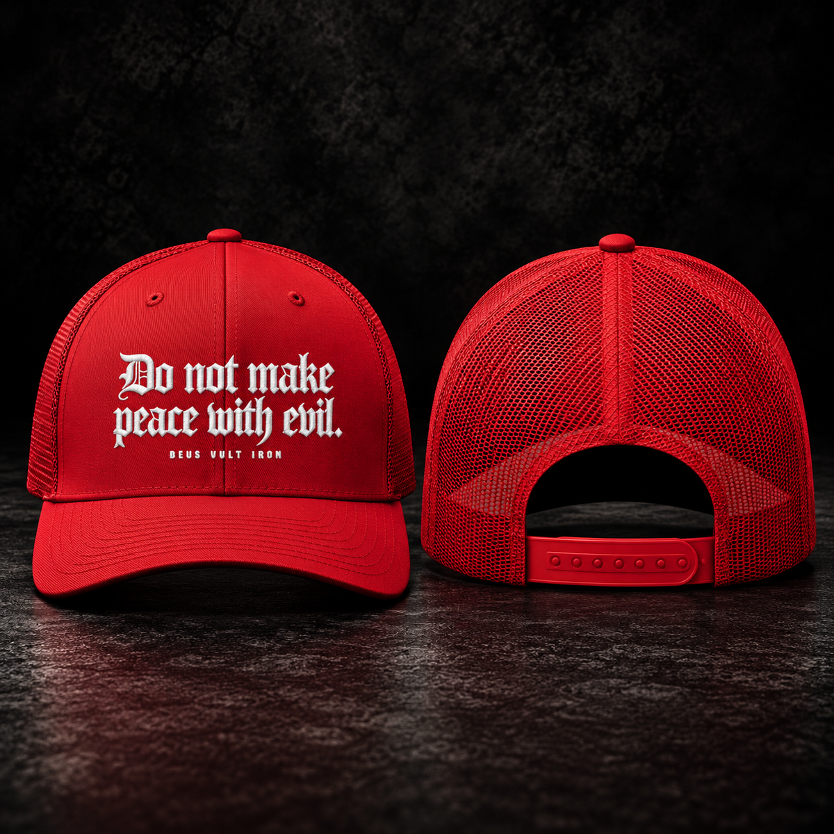 NO PEACE WITH EVIL TRUCKER HAT