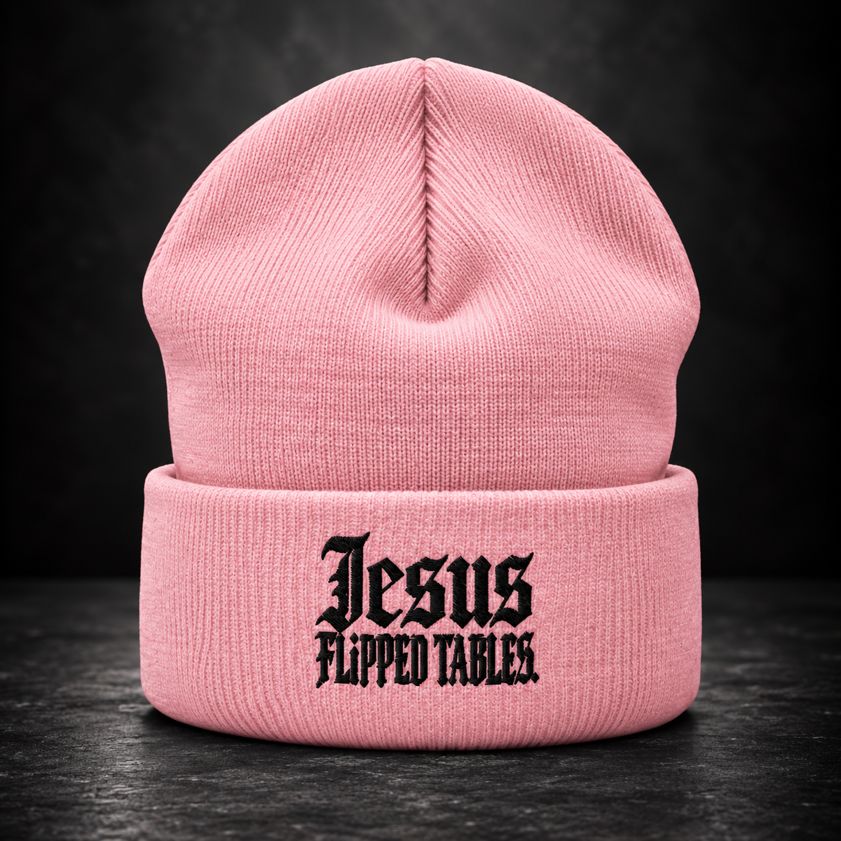 THE JESUS FLIPPED TABLES CUFFED BEANIE